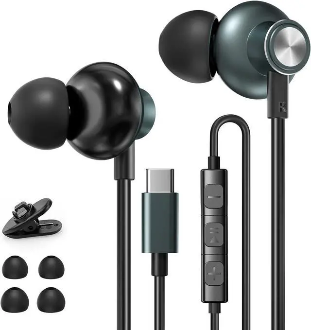 Main image of USB C Headphones for iPhone 15 Earbuds HiFi Stereo Type C Wired Earphones with Mic & Remote Control Noise Cancelling for iPhone 16 pro, iPad Pro, Galaxy S23/S22/S21/S20/Ultra Note 10/20