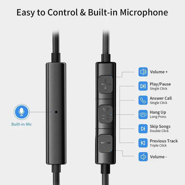 Alt view image 3 of 7 - USB C Headphones for iPhone 15 Earbuds HiFi Stereo Type C Wired Earphones with Mic & Remote Control Noise Cancelling for iPhone 16 pro, iPad Pro, Galaxy S23/S22/S21/S20/Ultra Note 10/20