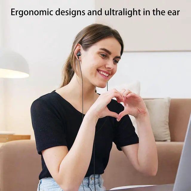 Alt view image 5 of 7 - USB C Headphones for iPhone 15 Earbuds HiFi Stereo Type C Wired Earphones with Mic & Remote Control Noise Cancelling for iPhone 16 pro, iPad Pro, Galaxy S23/S22/S21/S20/Ultra Note 10/20