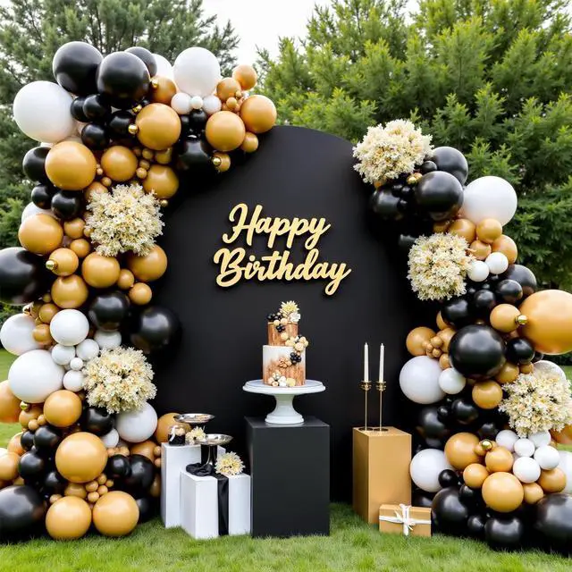 Alt view image 6 of 6 - 7.2FT Black Round Backdrop Cover with Oh Baby Decal Sign for 5-7.2ft Circle Arch Stand - Thick Fitted Spandex Circle Backdrop Cover for Baby Shower, Wedding, Birthday Party and Photography