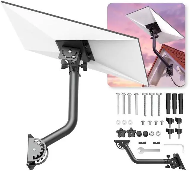 Main image of Gen 3/4/4X Mount for Starlink, Starlink Roof Mount | 180° & 360° Rotation Heavy Duty Adjustable Starlink Mount, Rust-Resistant Roof and Eave Mounting Kit for Outdoor Use(Curved)