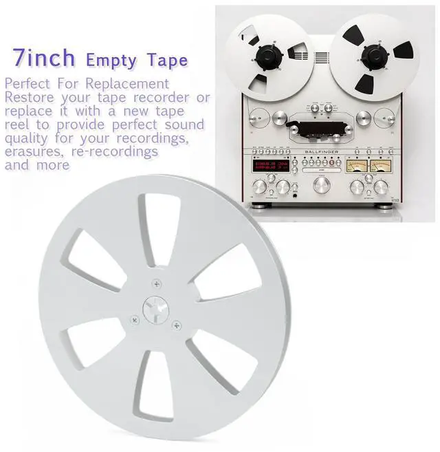 Alt view image 2 of 7 - 7 Inch Empty Tape Reel 1/4" Aluminum Take-up Reel, 6-Hole Metal Flange Hardware Spool Component Universal Replacement for Open Reel to Reel Tape Recorders(Silver)