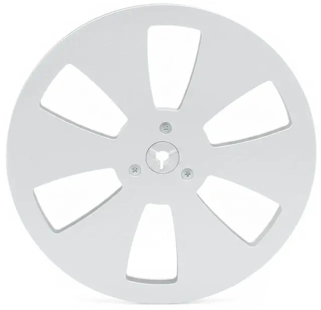 Main image of 7 Inch Empty Tape Reel 1/4" Aluminum Take-up Reel, 6-Hole Metal Flange Hardware Spool Component Universal Replacement for Open Reel to Reel Tape Recorders(Silver)