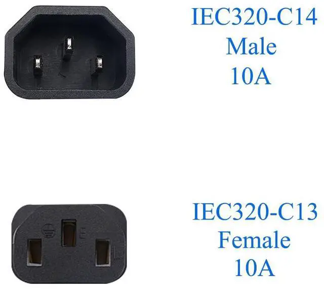 Alt view image 2 of 7 - 2m IEC320 C14 to C13 Power Cord 3×0.75mm² Server PDU Cable | PVC sheath, oxygen free copper core, fit server rack, UPS, PC and office devices