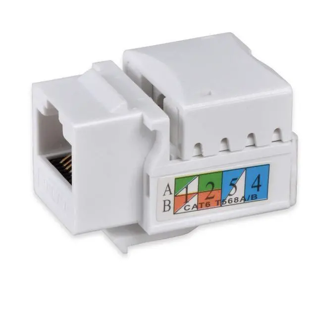 Alt view image 3 of 4 - 4-Port CAT 6 Ethernet Wall Plate, RJ45 Ethernet Punch Down Keystone Inserts Jack Network Wall Plate Panel - Cat6/5/5e Compatible (2-Pack)