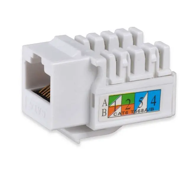 Alt view image 4 of 4 - 4-Port CAT 6 Ethernet Wall Plate, RJ45 Ethernet Punch Down Keystone Inserts Jack Network Wall Plate Panel - Cat6/5/5e Compatible (2-Pack)