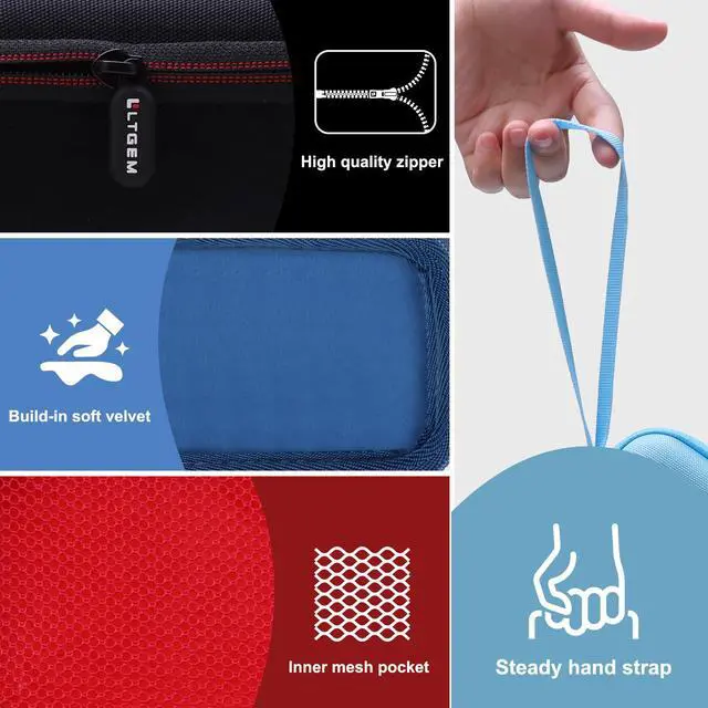 Alt view image 3 of 7 - LTGEM Case for JBL Grip Portable Bluetooth Speaker | Hard EVA Shell, Water-Resistant, Shock Protection, Scratch-Resistant Interior, Portable Travel Storage Case Only