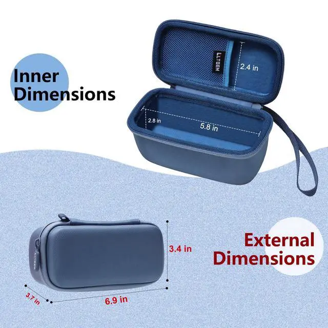 Alt view image 2 of 7 - LTGEM Case for JBL Grip Portable Bluetooth Speaker | Hard EVA Shell, Water-Resistant, Shock Protection, Scratch-Resistant Interior, Portable Travel Storage Case Only