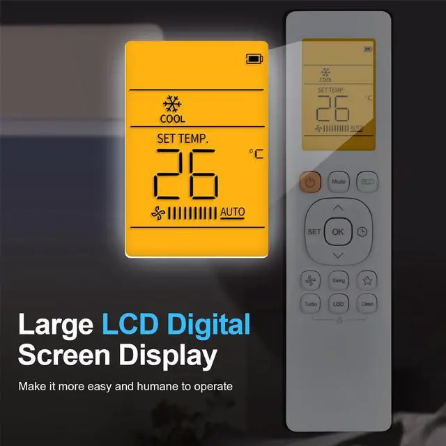 Alt view image 4 of 7 - Remote Control for Samsung/Pioneer/Elgin/Midea/SENVILLE Air Conditioner | RG10A4(D)/BGEF