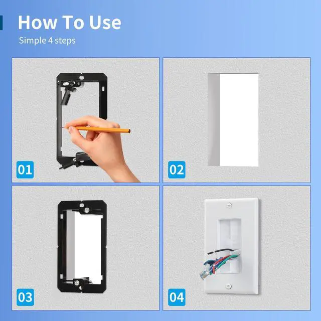Alt view image 6 of 6 - Brush Wall Plates with Mounting Brackets for Cables Pass Through | 5 Packs,1 Gang,HDMI Wall Plate,Wall Plate for in Wall Cable Management