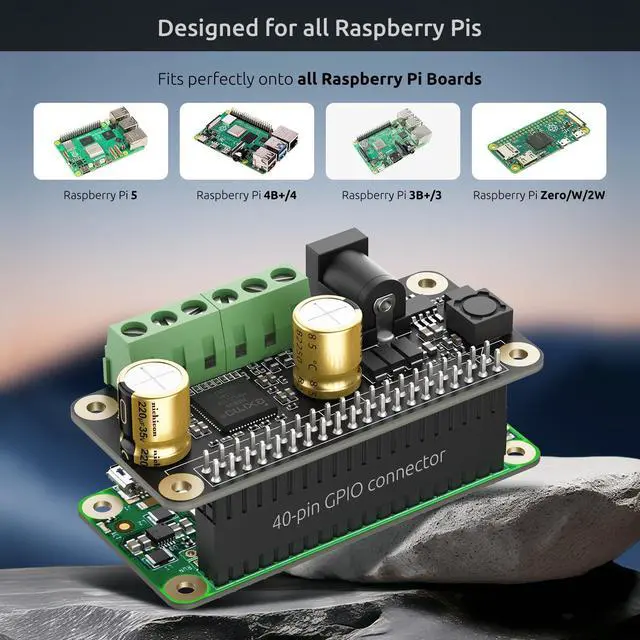 Alt view image 4 of 7 - Audio Amplifier 2x80W Peak Output Class D HiFi AMP Pro Mini Hat 192KHz/24bit MA12070P for Raspberry Pi 5/4/Zero 2W Support Volumio, MoOde, Raspbian, LibreELEC