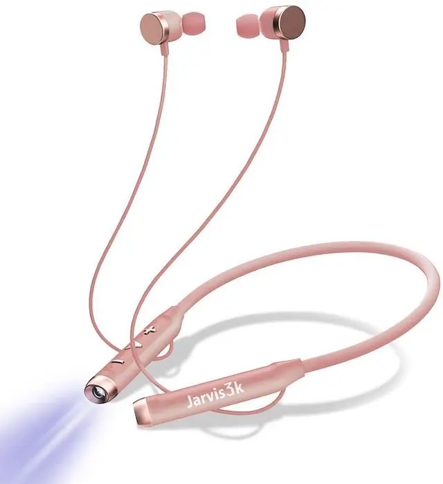 Main image of Flashlight Wireless Headphones Neck Reading Light Bluetooth HQ Sound USB-C Fast Charging Long Battery Life Use Anytime Anywhere (Pink)