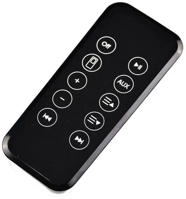 Alt view image 2 of 3 - Remote Control Compatible with Bose Sounddock 10 AM316536 AM314136 Bose Sounddock Series II,Series III, Portable HAS AUX Button for aux inputs with CR2025 Battery Silicone Button Key Design