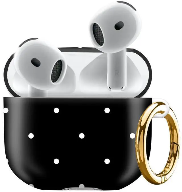 Main image of Compatiable with AirPod 4 Protective Case 2024, Soft Protective Case with Keychain for Women,Cute Shockproof Charging Case Cover for AirPod 4(White Dots)
