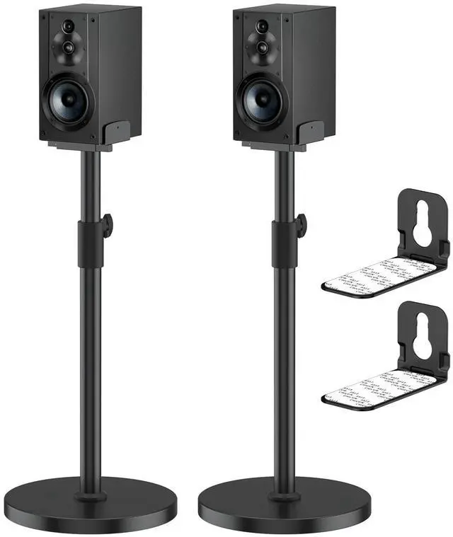 Main image of Heavy-Duty Speaker Stands Pair for Sony Speaker Stands SS-CS5/SS-CS5M2/SS-CS8/SA-Z9R with Soundbar Mounts, Adjustable Dual Side Fits for 511" Surround Sound Speakers WR Cable Management