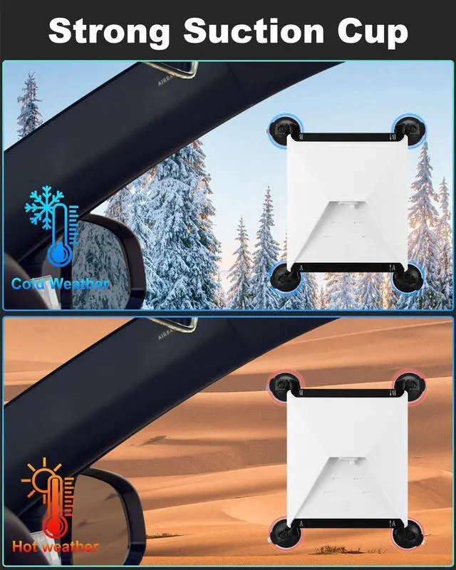 Alt view image 2 of 6 - Carbon Steel Brackets Mount for Starlink Mini | Heavy-Duty Suction Cups, Secure Satellite Mounting Kit for Cars/RVs/Boats/Road Trips