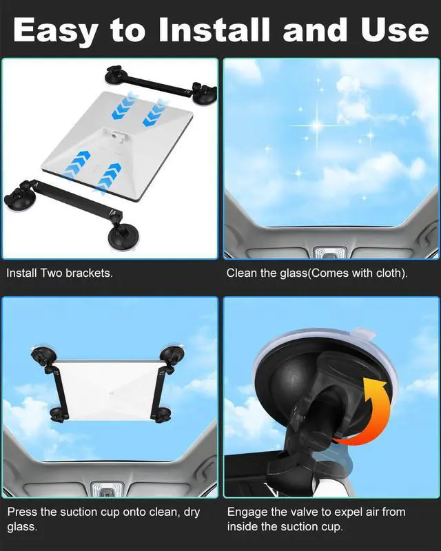 Alt view image 3 of 6 - Carbon Steel Brackets Mount for Starlink Mini | Heavy-Duty Suction Cups, Secure Satellite Mounting Kit for Cars/RVs/Boats/Road Trips