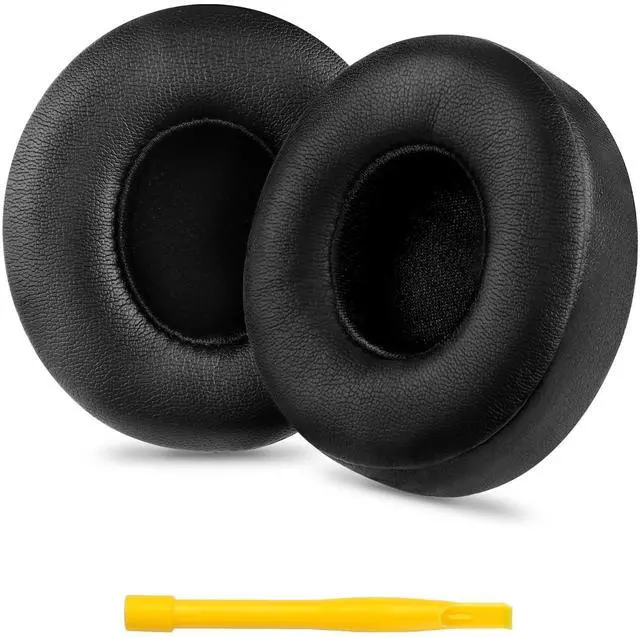 Main image of Replacement Ear Pads for Beats Solo 4, Protein Leather, Black | Ear Pads Cushions with Soft Protein Leather and Noise Isolating Memory Foam for Beats Solo 4 Wireless On Ear Headphones
