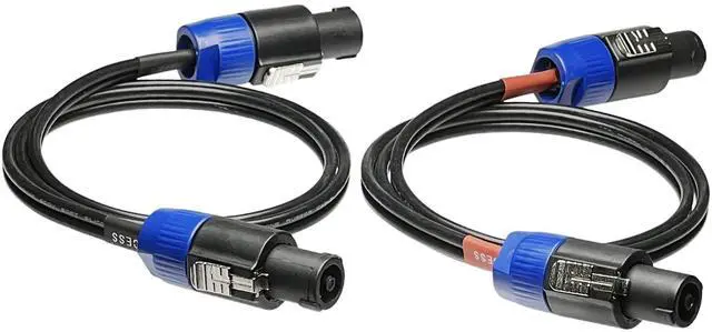 Main image of CESS-114-3f Speaker Cable Speakon Plug Male to Male 12 Gauge Cable, 2 Pack (3 Feet)