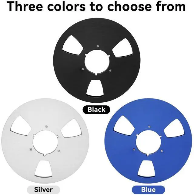 Alt view image 3 of 7 - 10.5 Inch Empty Takeup Reel, 3-Hole Sound Tape Spool | Universal 1/4 Inch Open Reel Replacement Part, Tape Recorder Accessory