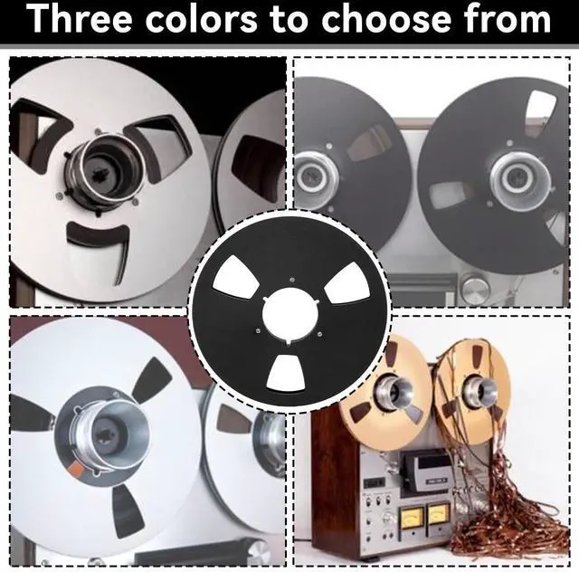 Alt view image 5 of 7 - 10.5 Inch Empty Takeup Reel, 3-Hole Sound Tape Spool | Universal 1/4 Inch Open Reel Replacement Part, Tape Recorder Accessory