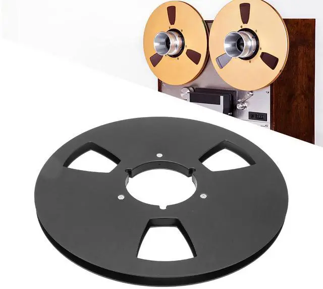 Alt view image 6 of 7 - 10.5 Inch Empty Takeup Reel, 3-Hole Sound Tape Spool | Universal 1/4 Inch Open Reel Replacement Part, Tape Recorder Accessory
