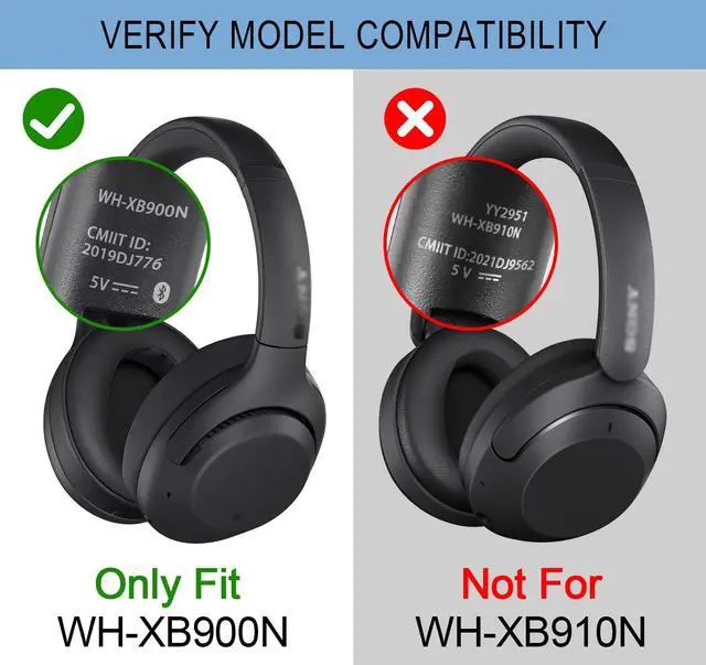 Alt view image 3 of 7 - GVOEARS Ear Pads for Sony WH-XB900N / WH-CH710N / WH-CH720N - Blue | Also for WH-RF400 / MDR-RF895RK Headphones, Earpads Cushions with Soft Protein Leather, Memory Foam