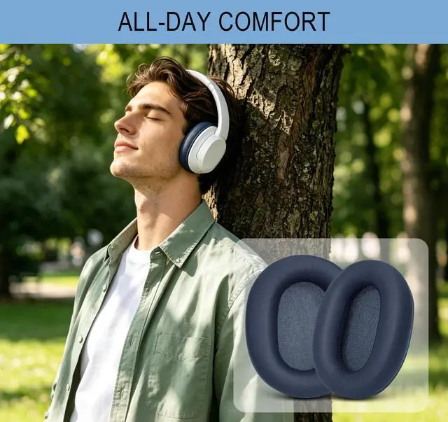 Alt view image 5 of 7 - GVOEARS Ear Pads for Sony WH-XB900N / WH-CH710N / WH-CH720N - Blue | Also for WH-RF400 / MDR-RF895RK Headphones, Earpads Cushions with Soft Protein Leather, Memory Foam
