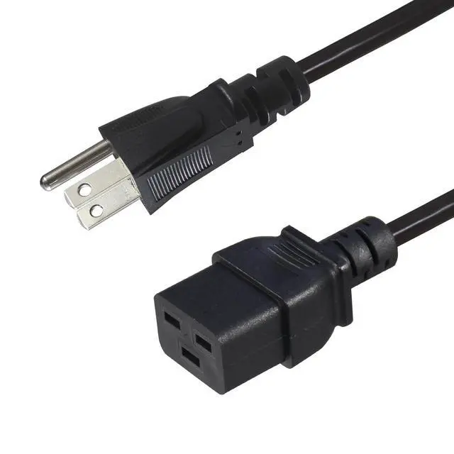 Alt view image 2 of 7 - NEMA 5-15P to C19 Power Cord, North American 3 Prong NEMA 5-15P to C19 Female Extension Power Cord, 16AWG SJT 6FT Extension Cable for PDU/UPS/Servers