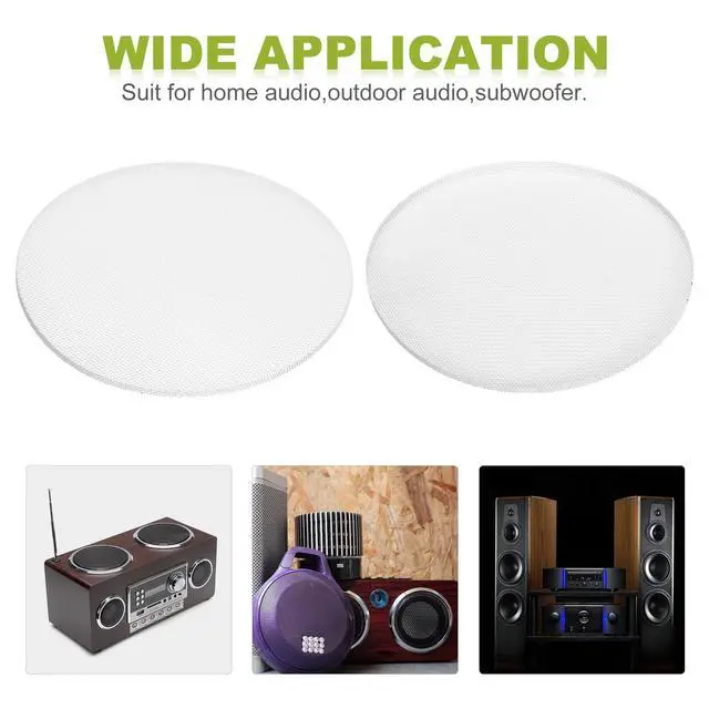 Alt view image 5 of 6 - Universal 7 Inch Speaker Grills Cover Without Frame, White Metal Speaker Grills Mesh Subwoofer Mesh Cover Guard Protector for Car Home Audio, Pack of 2