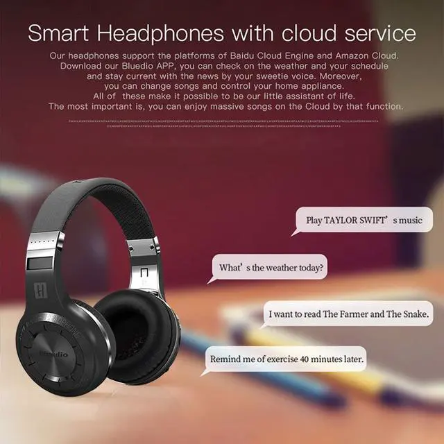 Alt view image 6 of 6 - V5.0 Bluetooth Headphones Over Ear, Wireless Bluetooth On-Ear Stereo Earphones Noise Cancelling, Soft Memory-Protein Earmuffs, w/Mic (Black)