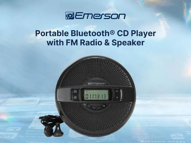 Alt view image 2 of 6 - EPCD-2000 Portable Bluetooth CD Player with FM Radio