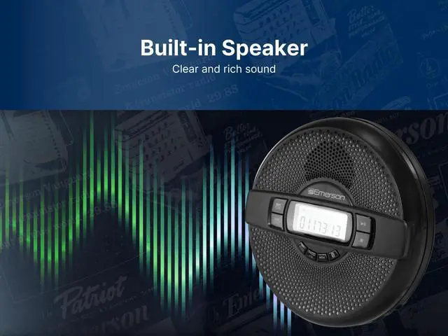 Alt view image 4 of 6 - EPCD-2000 Portable Bluetooth CD Player with FM Radio