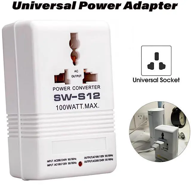 Alt view image 5 of 7 - 100W Two-Way Voltage Converter, AC 110V to 220V Step Up Voltage Converter, AC 220V & 110V Step Down Transformer, Universal Power Adapter Socket for Travel RV Camping, Small Appliances <50W