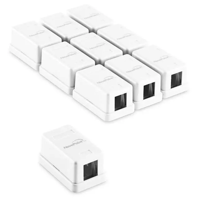 Alt view image 4 of 6 - Keystone Jack Surface-Mount Box 1-Port White, 10-Pack