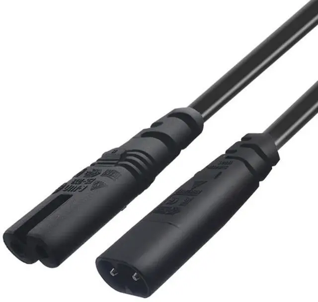 Main image of 2PCS IEC C7 to C8 Extension Cable, 0.3M | Widely applicable for laptops, game consoles, audio gear and home appliance short-distance power extension