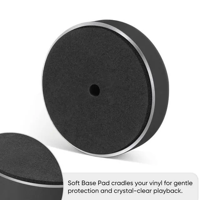 Alt view image 3 of 6 - Record Weight Stabilizer with 45 RPM Adapter for 7" Vinyl & LP | Low Profile to Fits Under Dust Cover