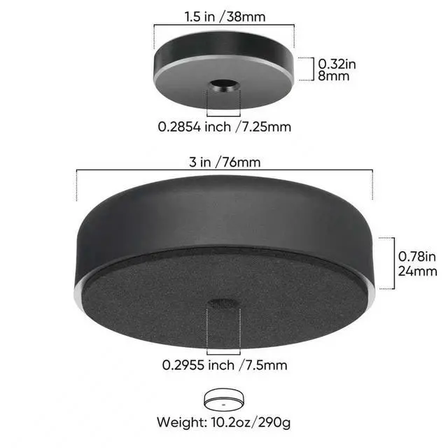 Alt view image 4 of 6 - Record Weight Stabilizer with 45 RPM Adapter for 7" Vinyl & LP | Low Profile to Fits Under Dust Cover