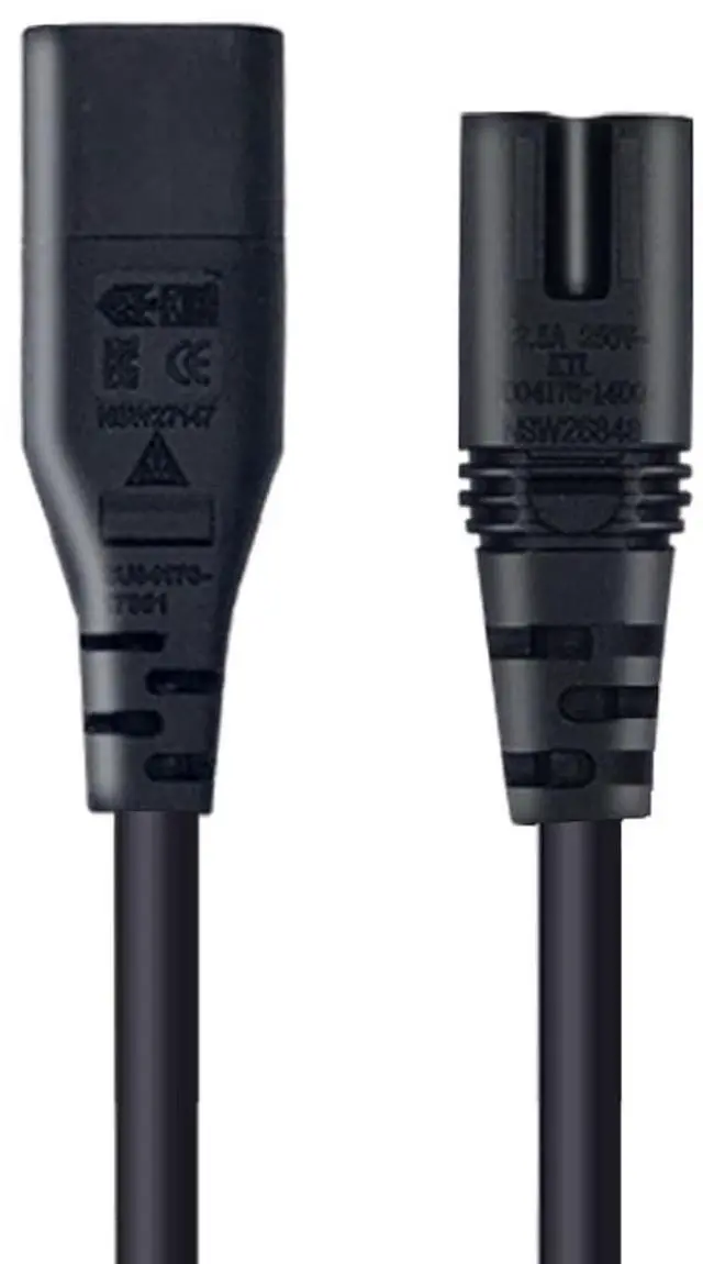 Alt view image 3 of 4 - 2PCS IEC C7 to C8 Extension Cable, 0.3M | Widely applicable for laptops, game consoles, audio gear and home appliance short-distance power extension