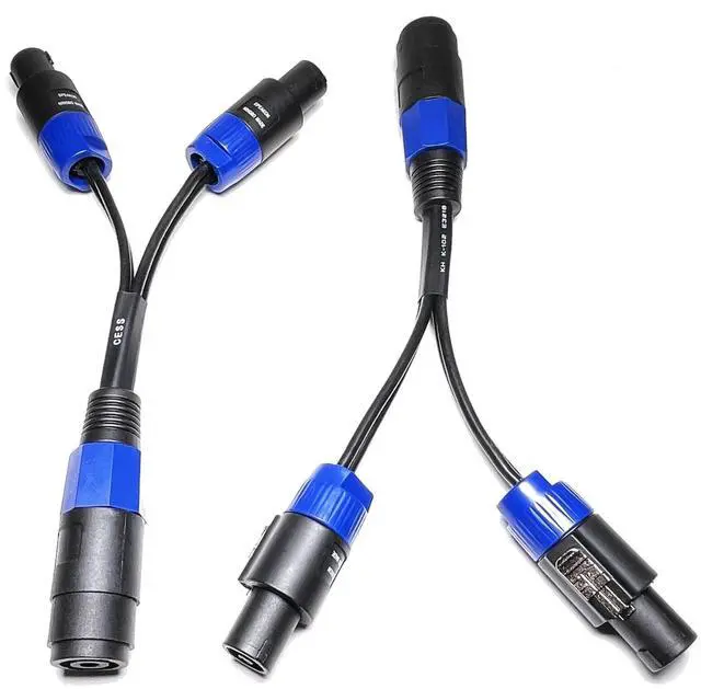 Alt view image 4 of 6 - Speakon 1 Female to 2 Male Splitter Cable, 12AWG Silicone Speaker Breakout, 2 Pack