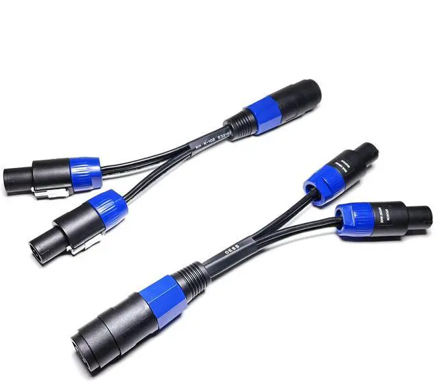 Alt view image 6 of 6 - Speakon 1 Female to 2 Male Splitter Cable, 12AWG Silicone Speaker Breakout, 2 Pack