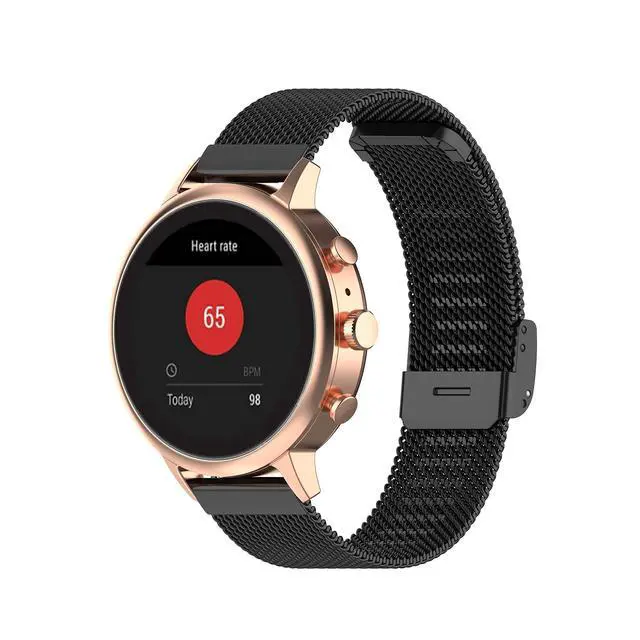 Alt view image 2 of 6 - Metal Bands Compatible with Fitpolo DR06/TOOBUR DR06/FQQ DR06/KEEPONFIT DR05/KIBFLE DR03/YMZ DR03 Stainless Steel Milanese Mesh Loop Strap for DR06 Smartwatch