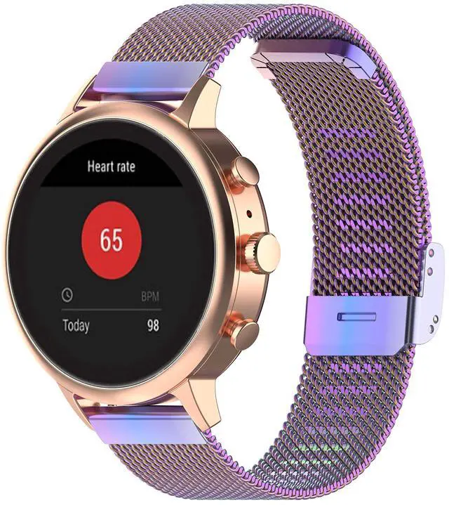 Alt view image 2 of 6 - Metal Bands Compatible with Fitpolo DR06/TOOBUR DR06/FQQ DR06/KEEPONFIT DR05/KIBFLE DR03/YMZ DR03 Stainless Steel Milanese Mesh Loop Strap for DR06 Smartwatch