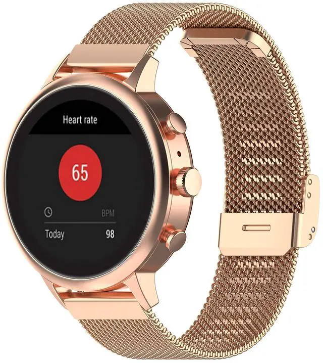 Alt view image 2 of 6 - Metal Bands Compatible with Fitpolo DR06/TOOBUR DR06/FQQ DR06/KEEPONFIT DR05/KIBFLE DR03/YMZ DR03 Stainless Steel Milanese Mesh Loop Strap for DR06 Smartwatch