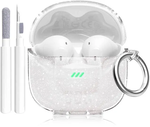 Main image of for JBL Tune Flex 2 Case Clear Glitter with Cleaning Pen,Crystal | Cute Sparkle Bling Clear Case for JBL Tune Flex 2 Case Cover,Shockproof Soft TPU Case for JBL Case with Carabiner