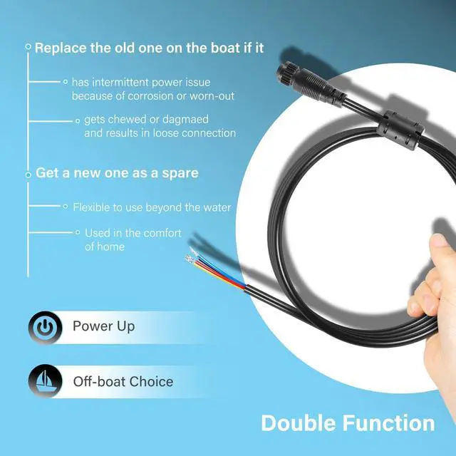 Alt view image 3 of 7 - 000-00128-001 4-pin Power Cord Fit for Simrad GO9/12, Vulcan 7/9/12, NSS EVO3, ZEUS2,ZEUS3 for Power in, Power Control Bus and External Alarm (6.5 Feet)