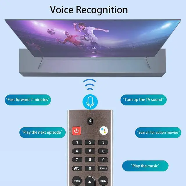 Alt view image 2 of 7 - HS-7720 HS-7720H Voice Remote Control Compatible with Skyworth 4K UHD Smart Android TV 50UD7200 55UD7200 65UD7200 75UD6200 Replacement Controller
