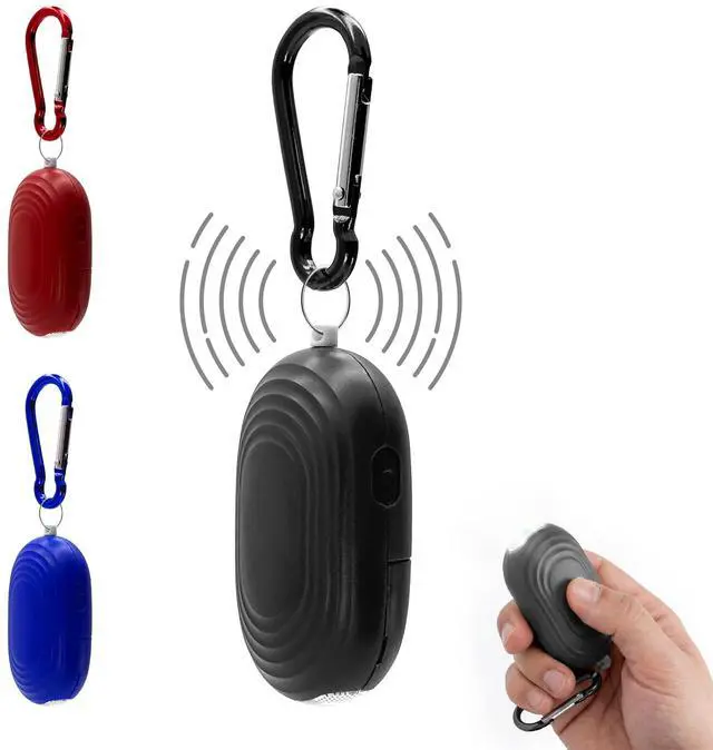Main image of Personal Safety Alarm for Women, 120DB, Black | Dual LED flashlight and keychain attachment deliver a loud deterrent alert on the go