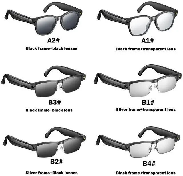 Alt view image 2 of 6 - Smart AI Glasses with Camera, 800W Cameras & Photo Capture, Real-Time Translation, Recording Glasses with AI Assistant, Open-Ear Audio, Object Recognition, Bluetooth, for Travel (B1#)