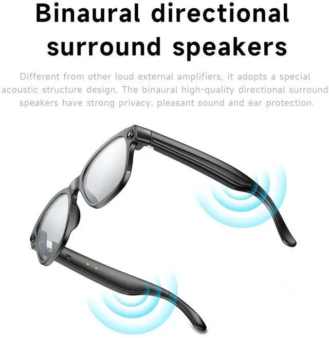 Alt view image 4 of 6 - Smart AI Glasses with Camera, 800W Cameras & Photo Capture, Real-Time Translation, Recording Glasses with AI Assistant, Open-Ear Audio, Object Recognition, Bluetooth, for Travel (A1#)